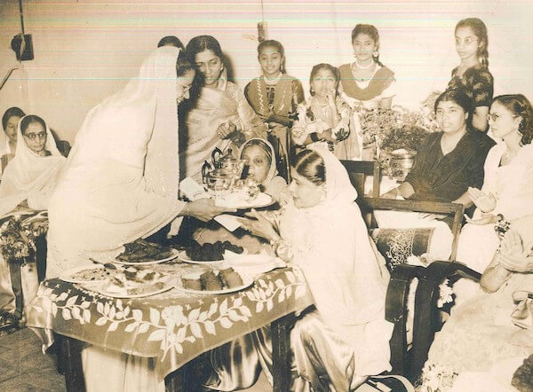 Tajbibi Abualy at a party organized in Dar es Salaam by the Muslim Women's Association, early 1950s