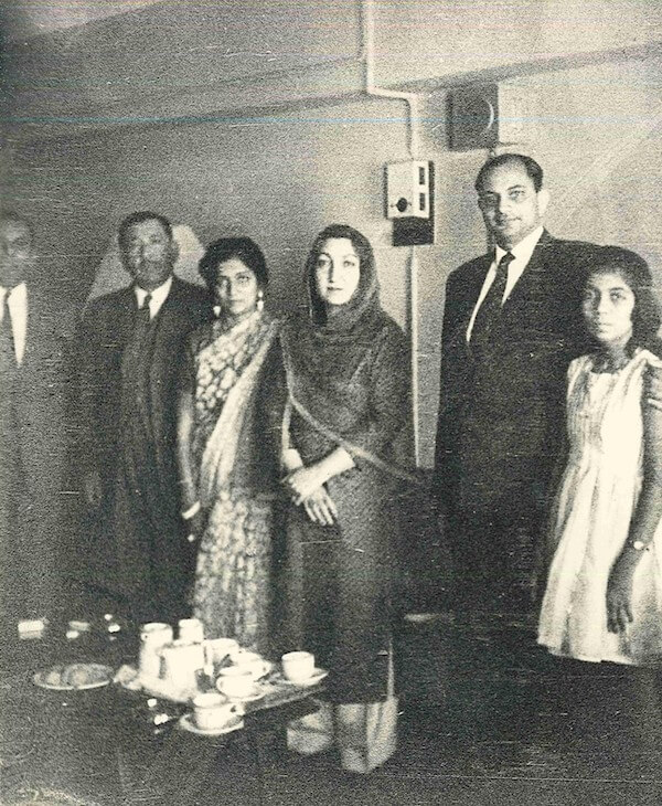 Tajbibi and Alwaez Abualy with the Mir of Hunza and his family (1963)
