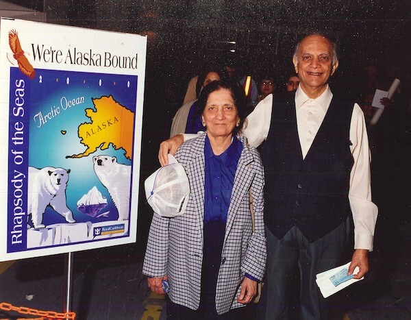 Tajbibi and Alwaez Abualy aboard a cruise liner to Alaska in July 2000